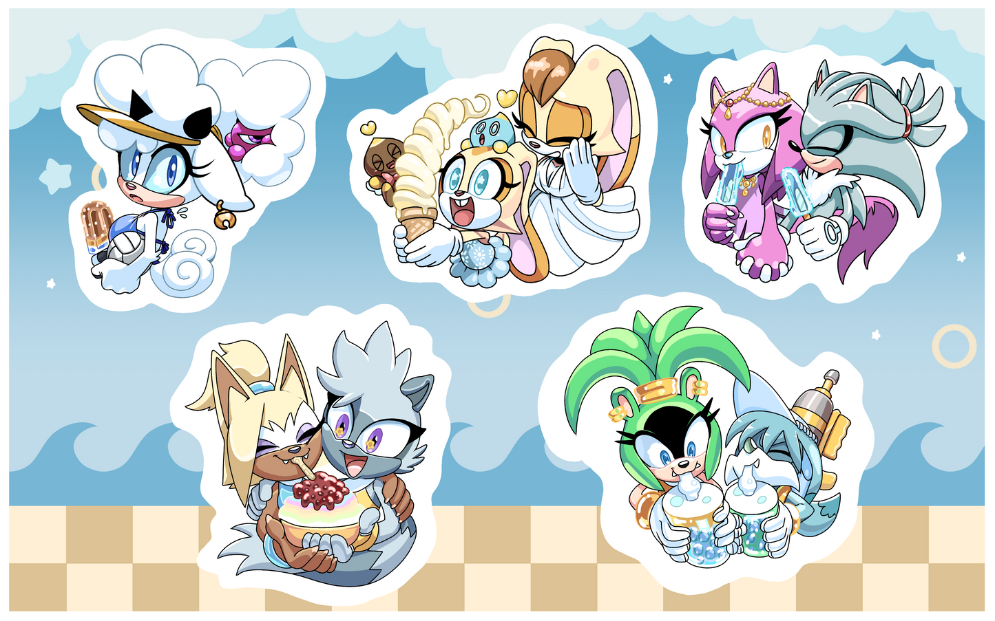 Sonic Summer Stickers Set